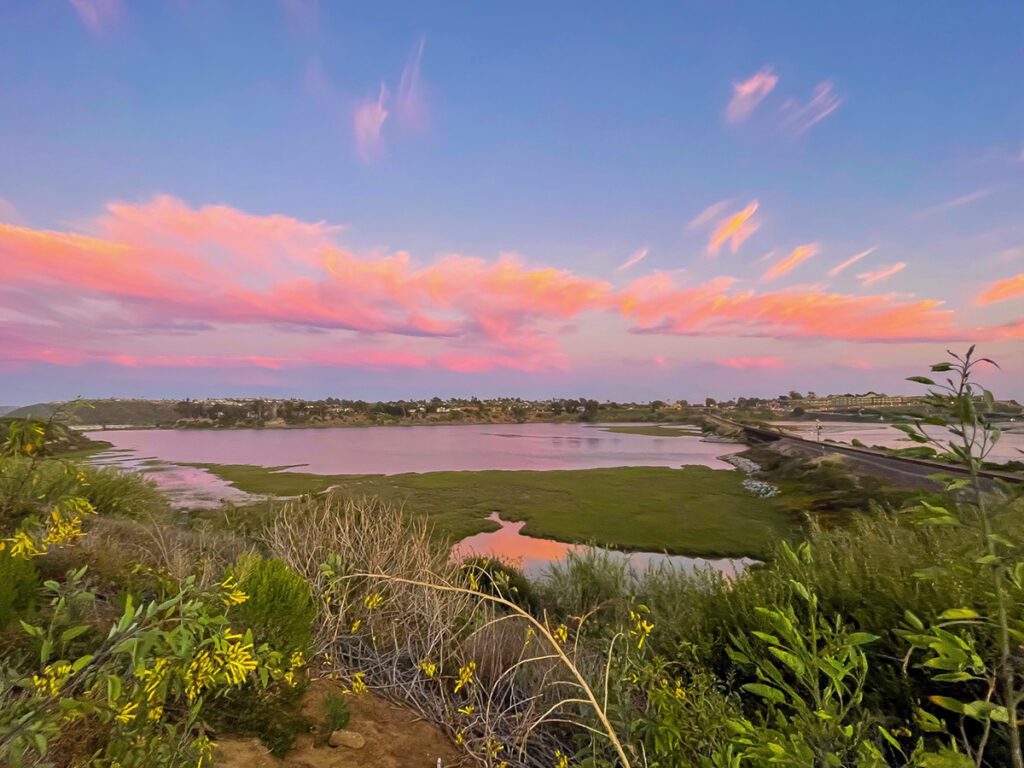 Batiquitos Lagoon Carlsbad during sunset