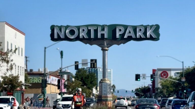 Iconic North Park neighborhood neon sign San Diego