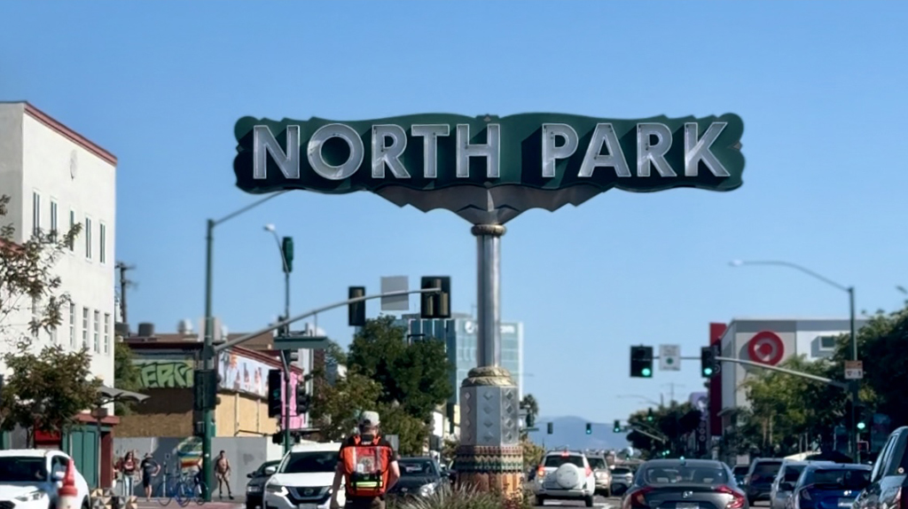 Iconic North Park neighborhood neon sign San Diego