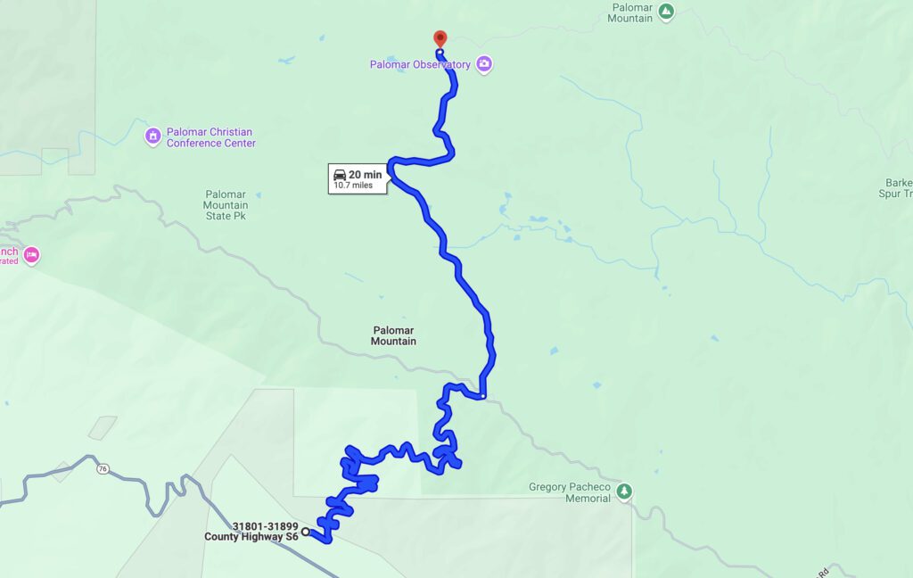S Grade Road hiking trail map near San Diego