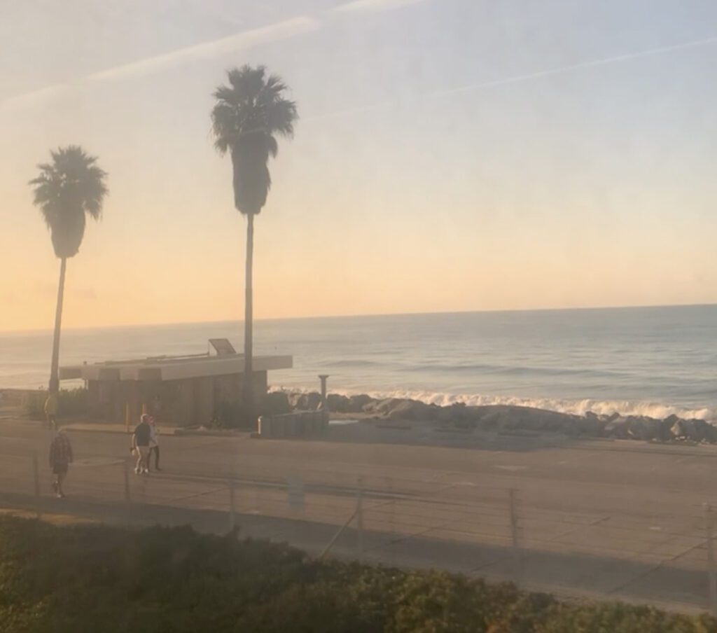 Pacific Surfliner train view from Los Angeles to San Diego