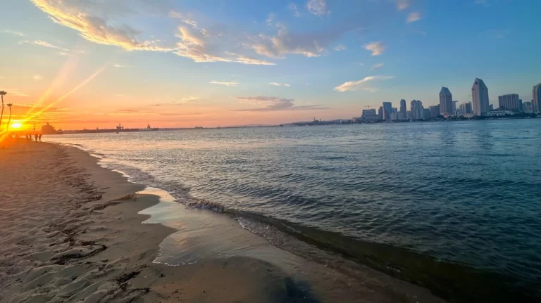 San Diego Skyline from Coronado Island during the sunset.